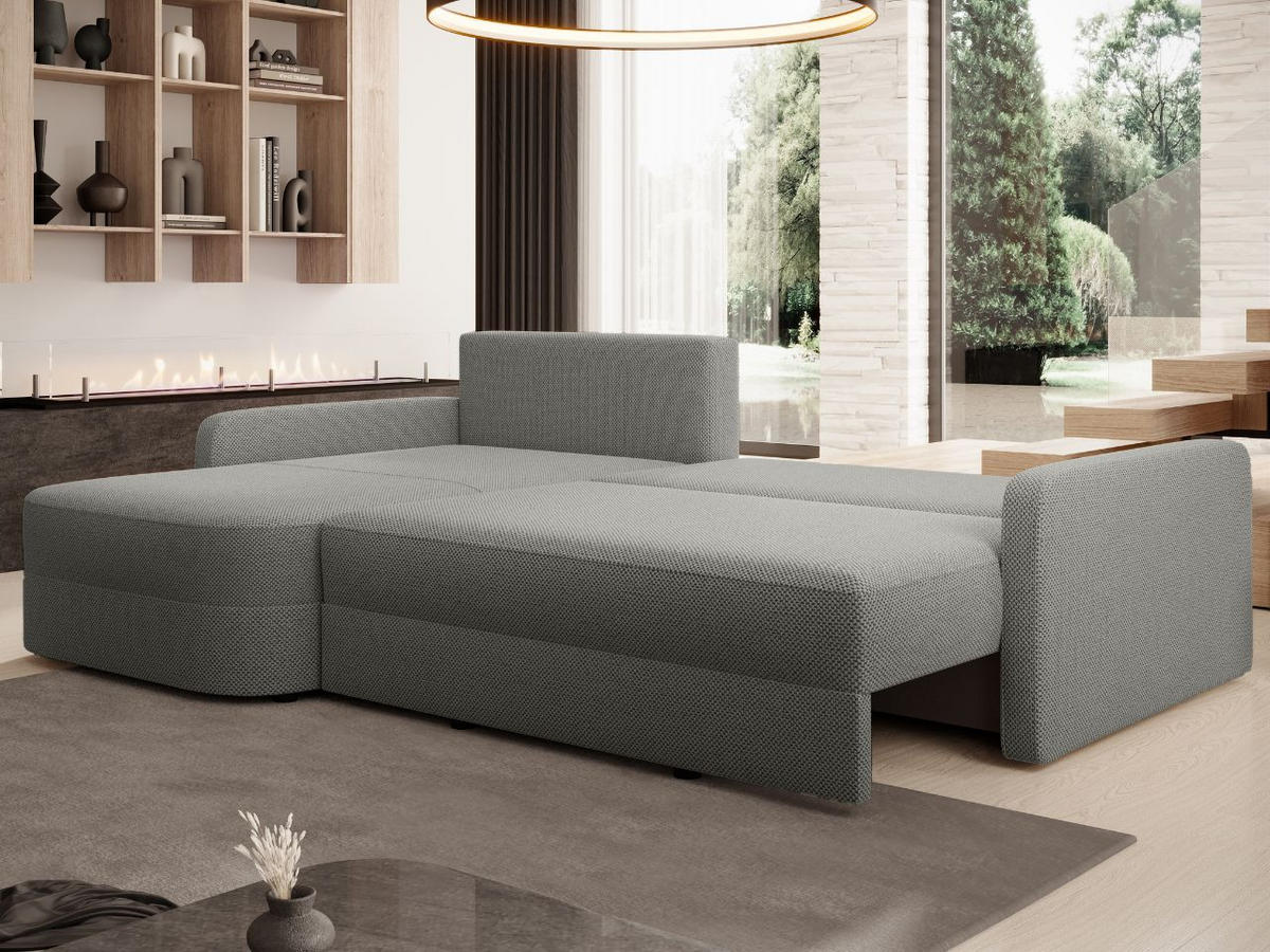 ECKSOFA Arvento Grau - Schwarz/Grau, Holz/Kunststoff (250/170cm) - Graingold