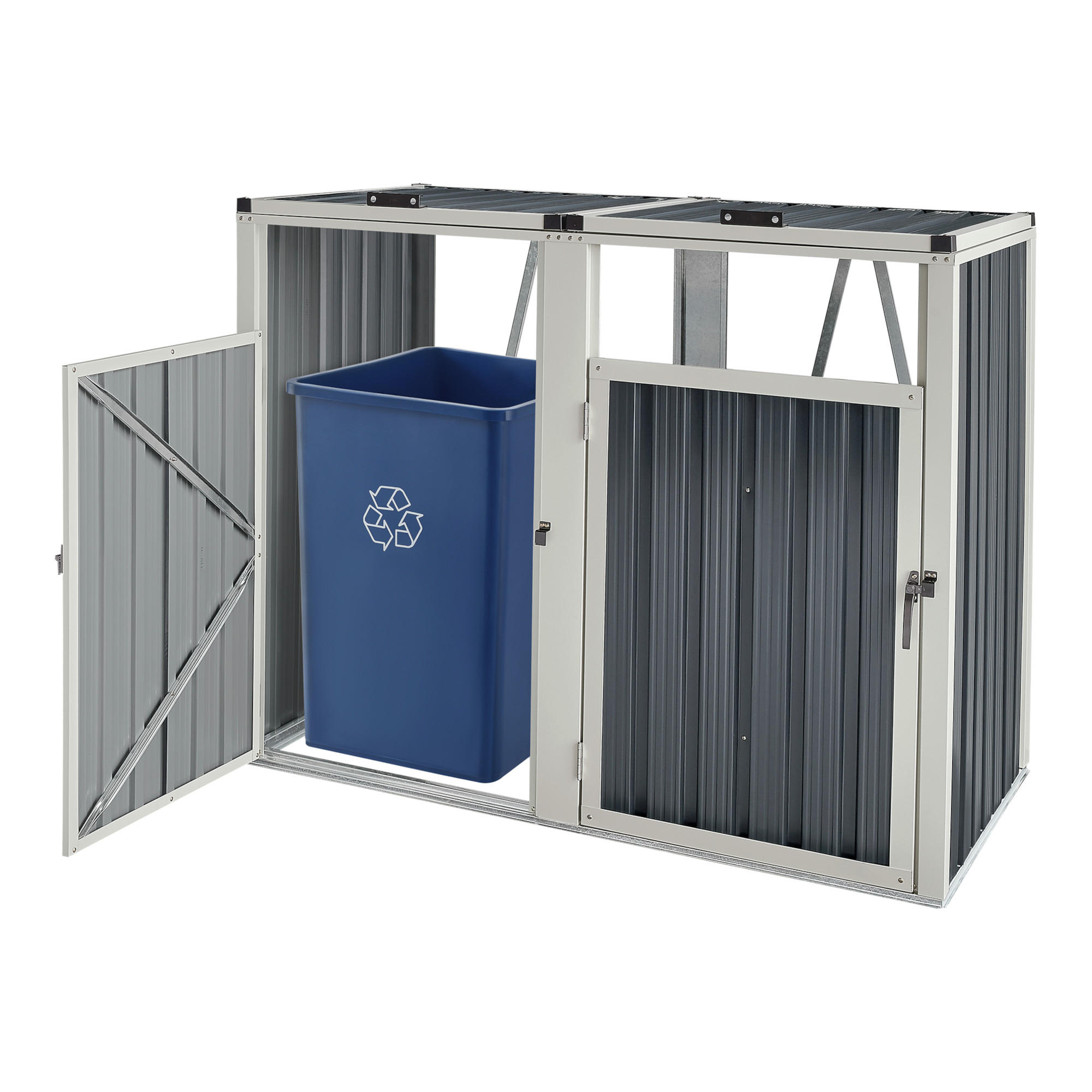 MÜLLTONNENBOX Tarbek - Anthrazit, Metall (146/121/82cm) - pro.tec