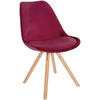 STUHL Samt bordeauxrot - Eukalyptusholzfarben/Bordeaux, Holz/Textil (48/81/54cm) - CLP