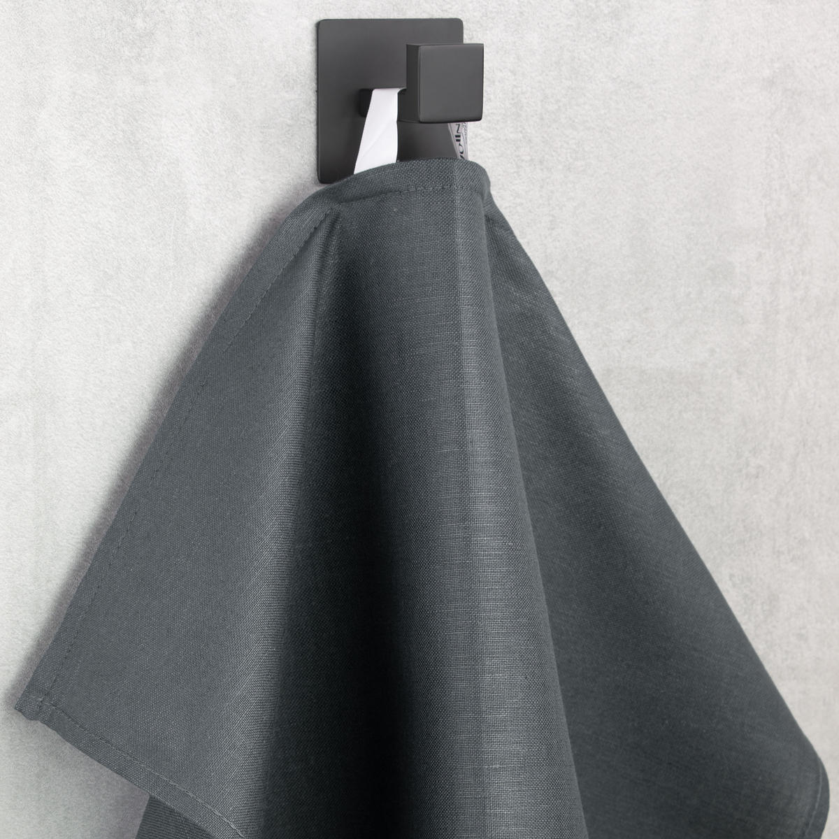 GESCHIRRTÜCHER, 4er-Set, 50x70 cm, 50% Baumwolle, 50% Leinen, Grau - Anthrazit, Textil (50/70cm) - Zollner