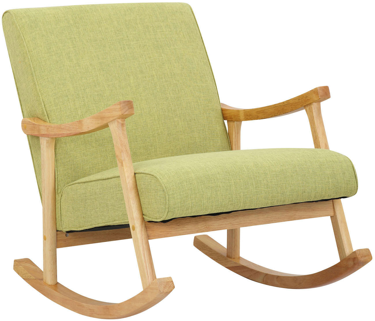 SCHAUKELSTUHL Stoff hellgrün - Hellgrün, Holz/Textil (67/82/92cm) - CLP