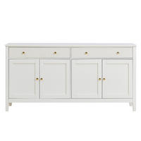 SIDEBOARD aus mattweißem MDF, mit 4 Türen und 2 Schubladen - Weiß, Holzwerkstoff (160/82/40cm) - Urban Meuble