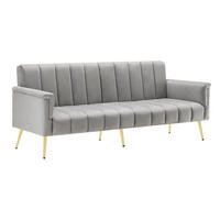 DOPPELSCHLAFSOFA 183x76x75 5-stufig, Samt, grau - Grau, Textil (76/75/183cm) - Luhomfu