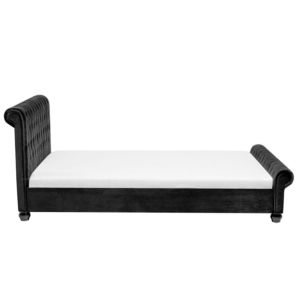 POLSTERBETT 180/200cm Schwarz Avallon - Schwarz, Textil (180/200cm) - Beliani