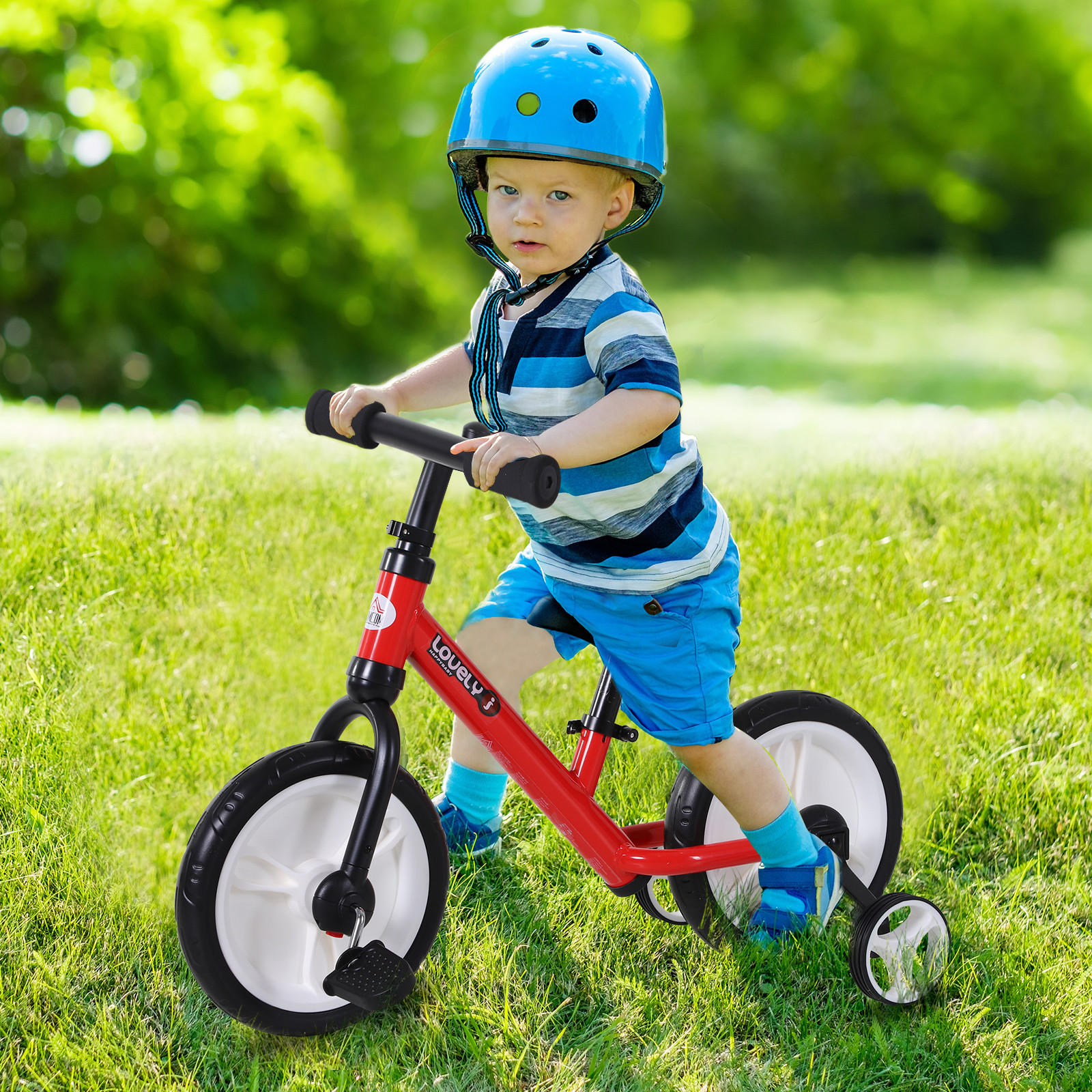 KINDER Laufrad Kinderfahrrad 2-in-1 Stützräder Pedale 2-5 Jahre Kunststoff Rot - Rot, Kunststoff (85/36/54cm) - HOMCOM