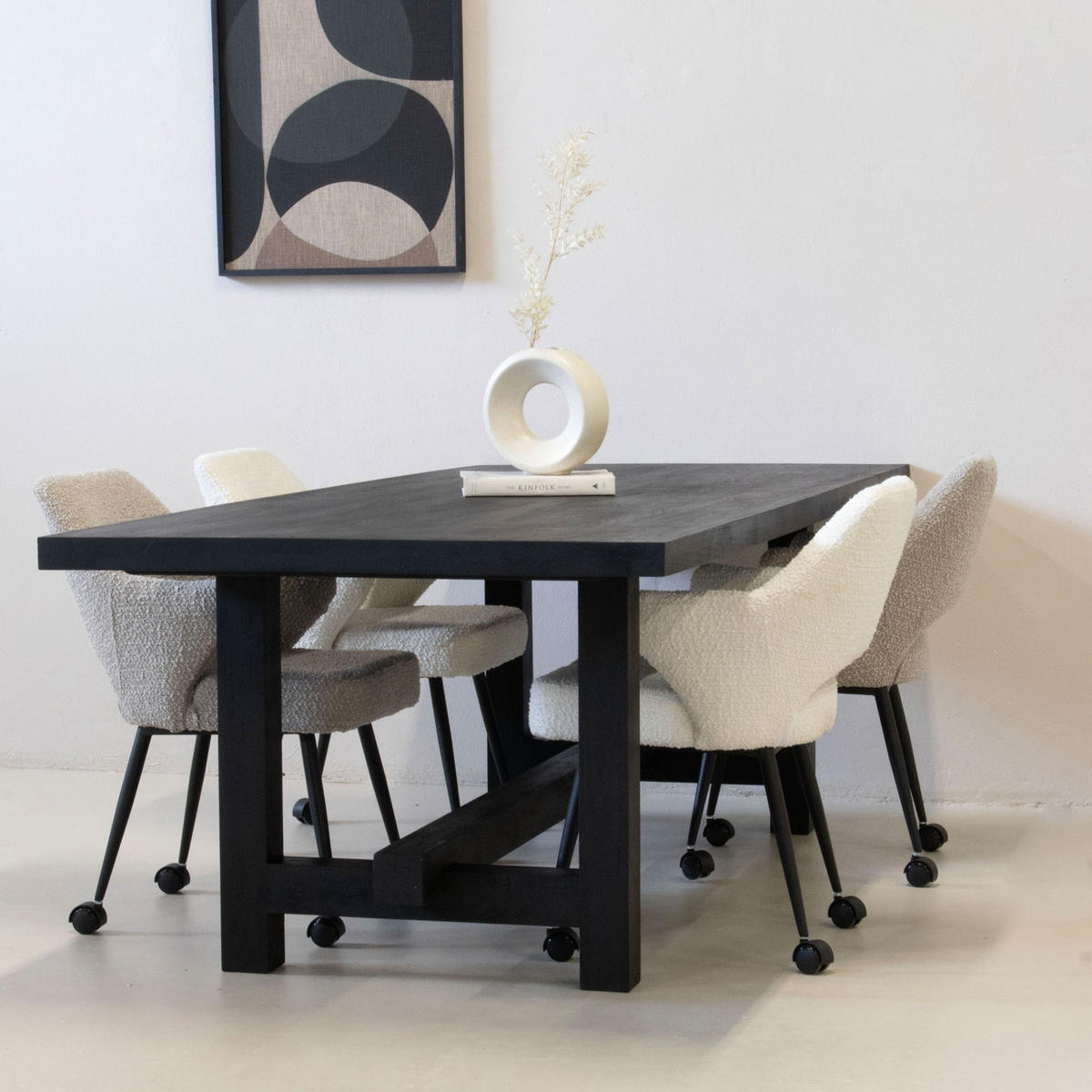 ESSTISCH aus Mangoholz 240cm, schwarz - Schwarz, Holz (240/100/76cm) - Giga Meubel