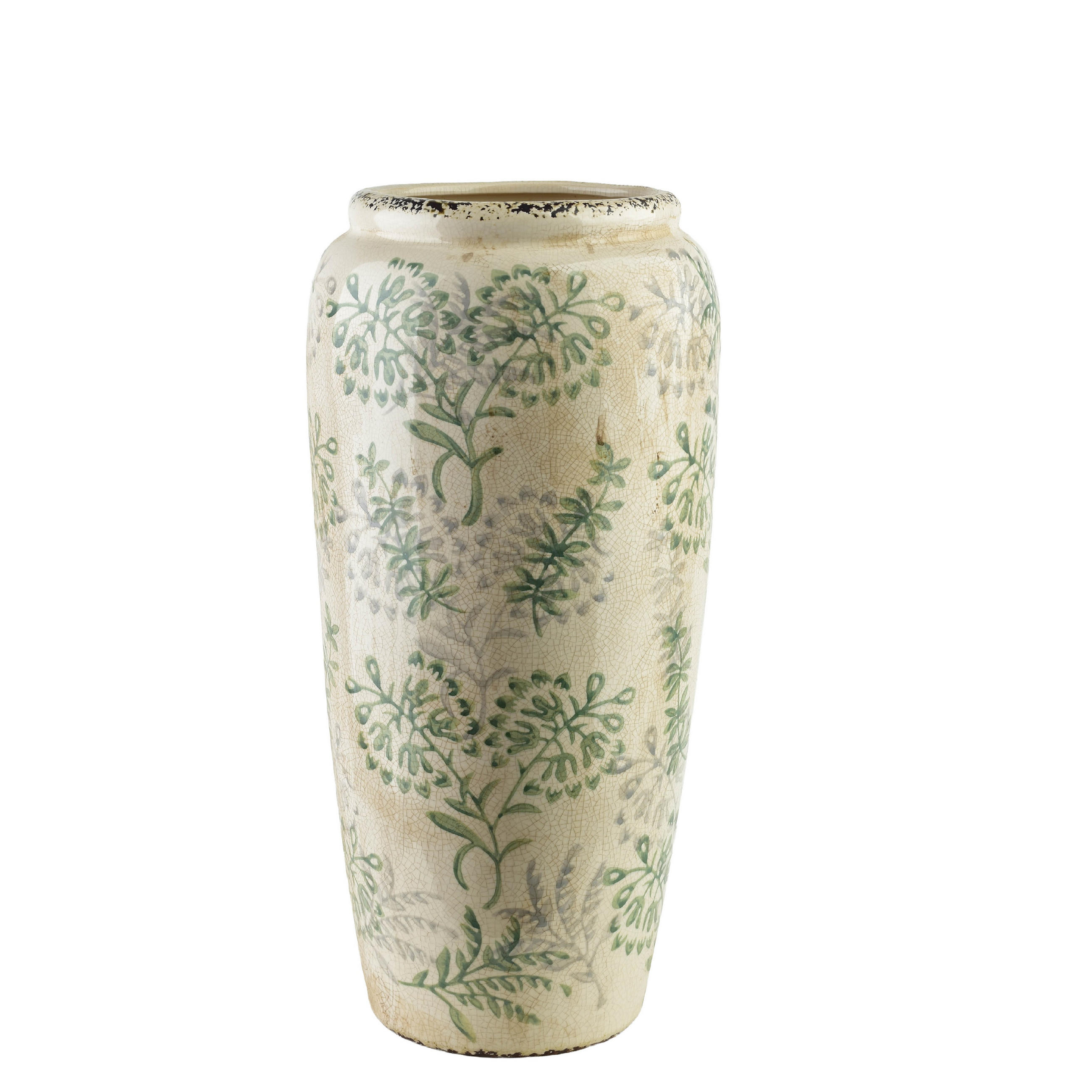 VASE Crocket 15,5/15,5/30cm - Grün, Keramik (31cm) - Mondex