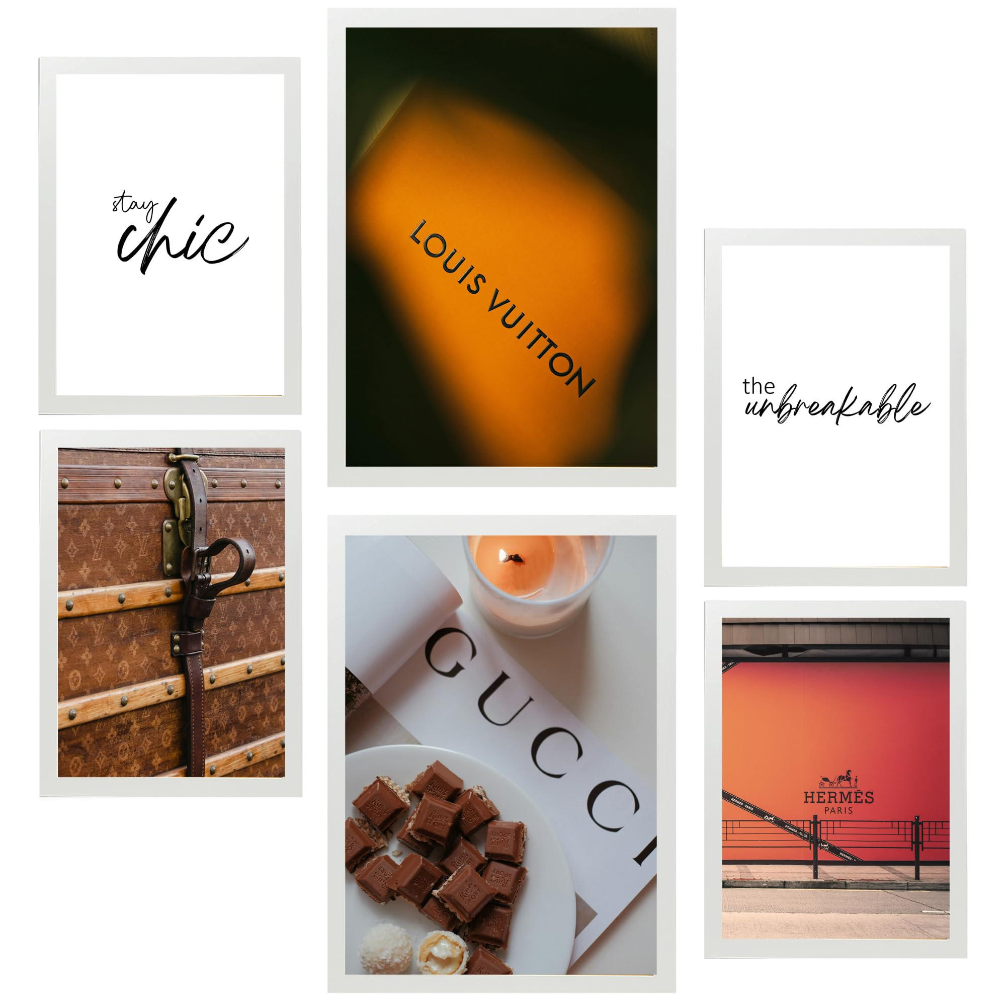 POSTER Set Mit 6 Modemarken A3 & A4 Weißer Rahmen - Weiß, Papier (29/3cm) - Nacnic