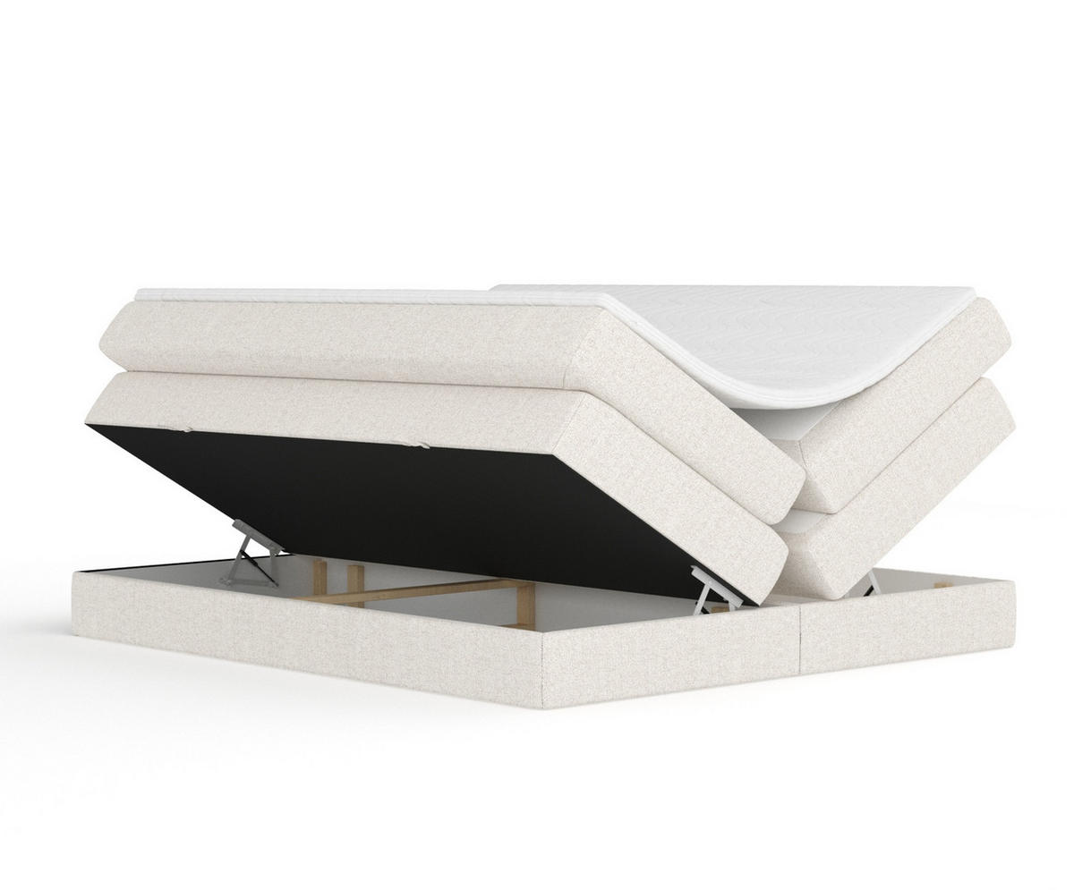 BOXSPRINGBETT Juniper Beige 200/200 cm - Beige/Schwarz, Holz/Holzwerkstoff (200/200cm) - Maison de Reve