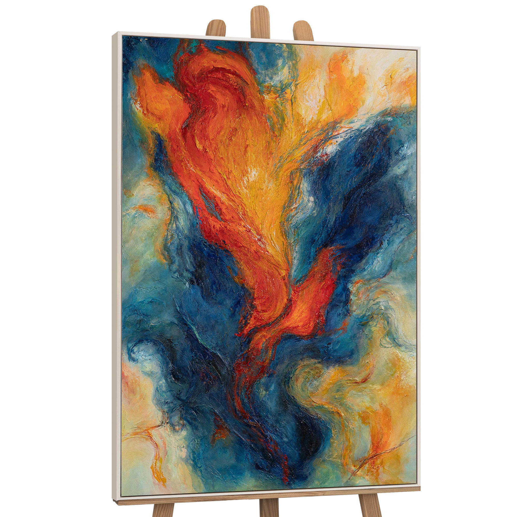 GEMÄLDE Verschmelzung der Energien Schattenfugenrahmen Beige 120x80 cm - Beige, Holz (120/80cm) - YS-art gallery