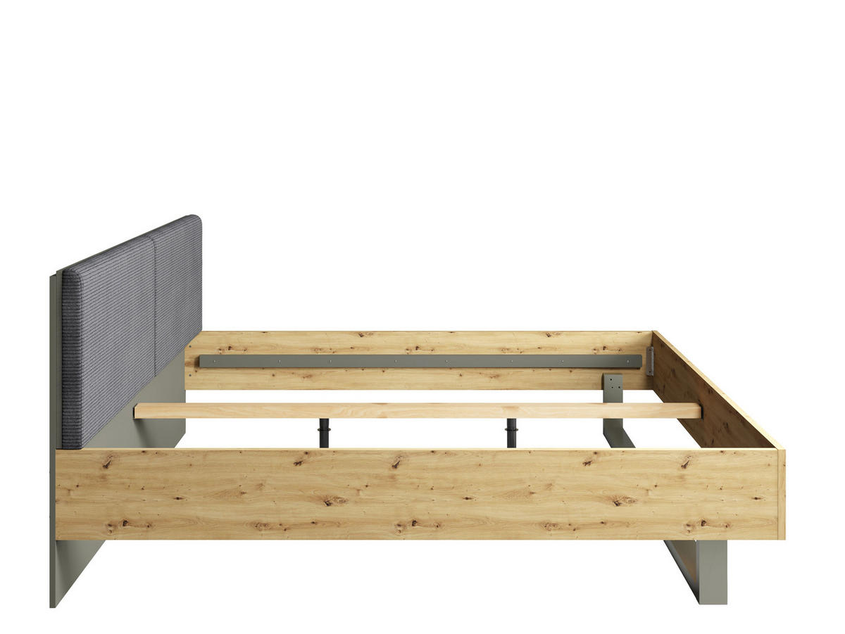 BETT RAVENO – 160×200 cm - mit lattenrost , ohne Bettkasten Grau Graphit - Grau, Holzwerkstoff (160/200cm) - Milaros Markt