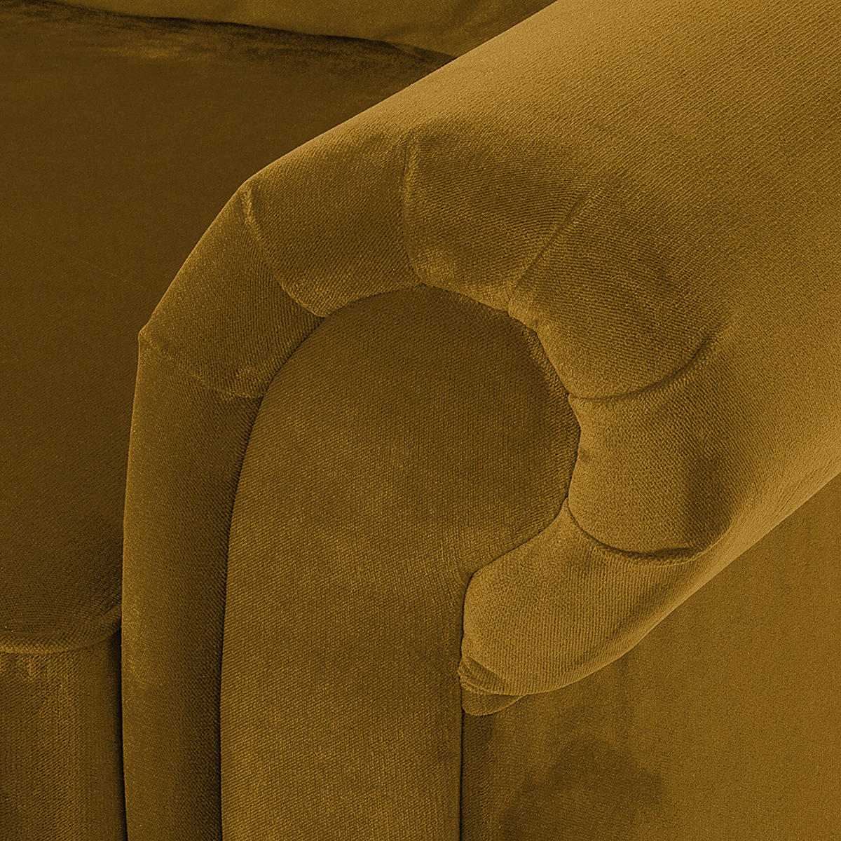 3-SITZER SOFA - Samt - Gelb, Textil (202/93/100cm) - home24