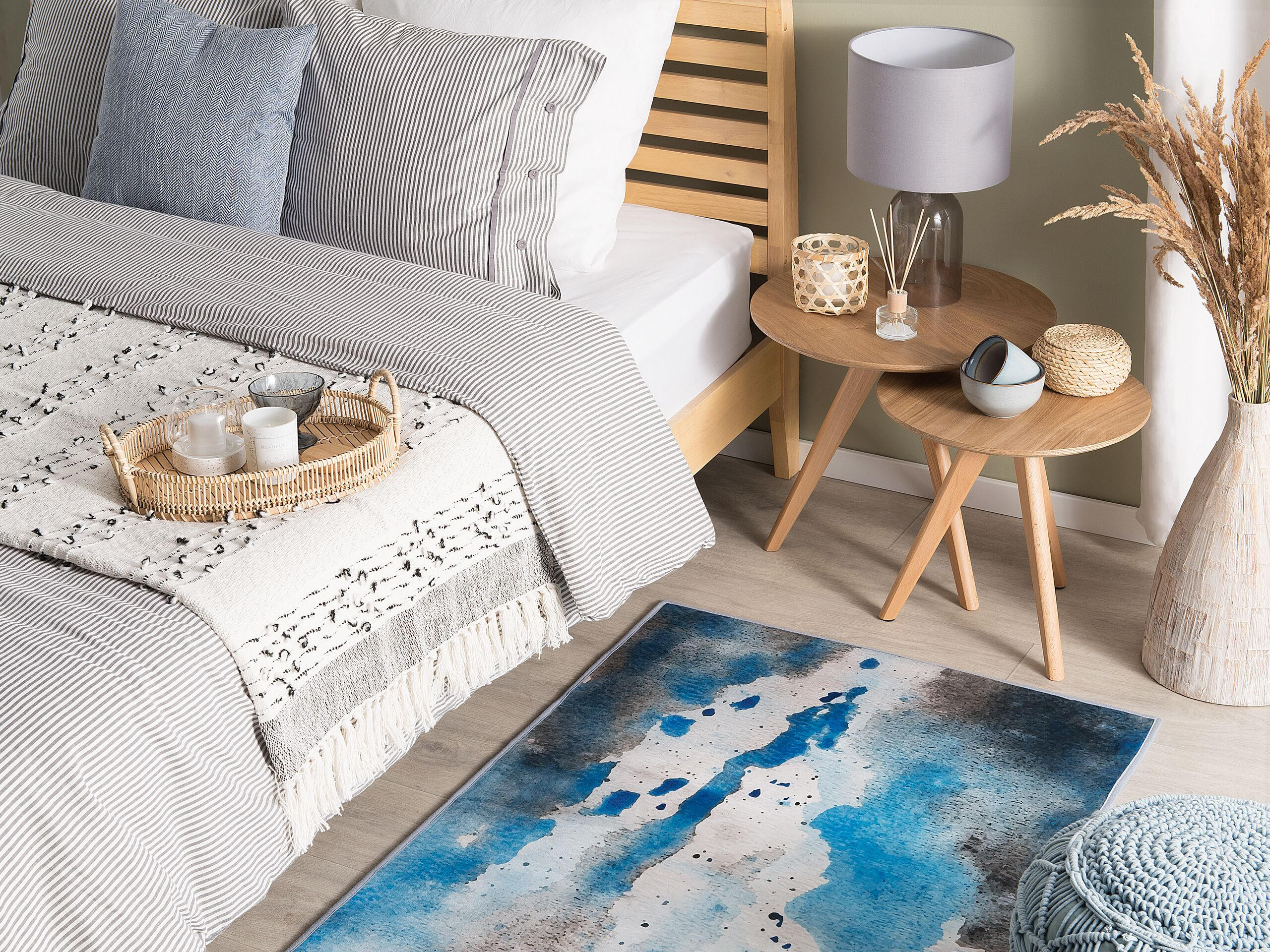 KURZFLOR-TEPPICH Bozat 150/80 cm - Blau, Kunststoff (80/150cm) - Beliani