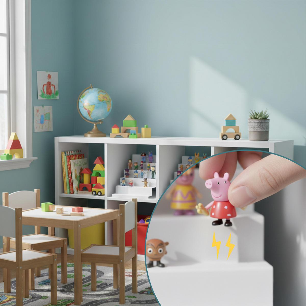 REGÁL Tonies - biela, kov (34/28/35cm) - Relaxdays