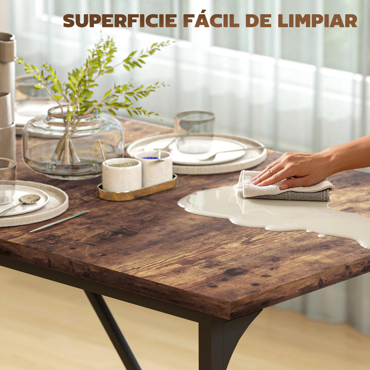 ESSTISCH Rustikales Braun 1 Stück - Braun, Kunststoff (180/80/75.5cm) - GiPP