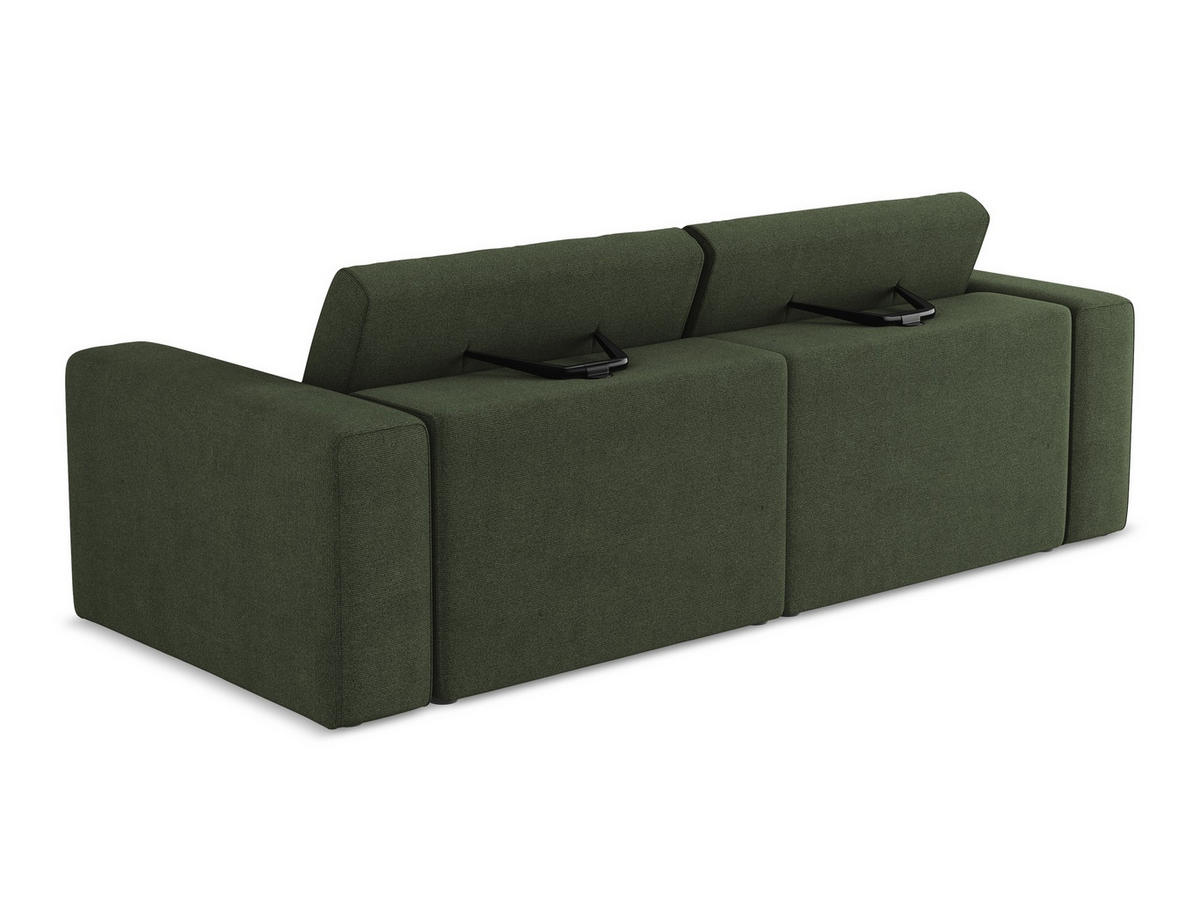 3-SITZER SOFA Strukturstoff Stoff Grün - Blau/Schwarz, Kunststoff/Textil (224/80/103cm) - Makamii