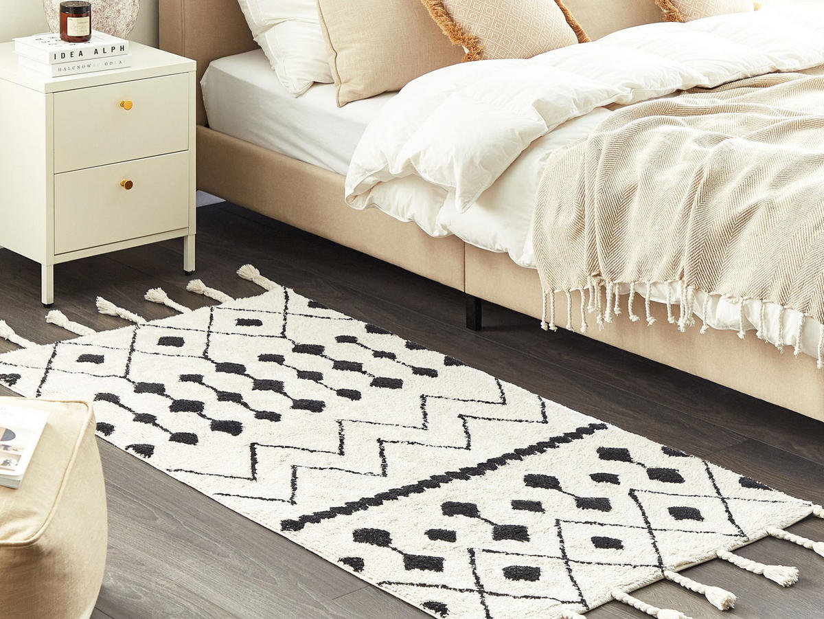 KURZFLOR-TEPPICH Khemisset 150/80 cm - Weiß, Textil (80/150cm) - Beliani