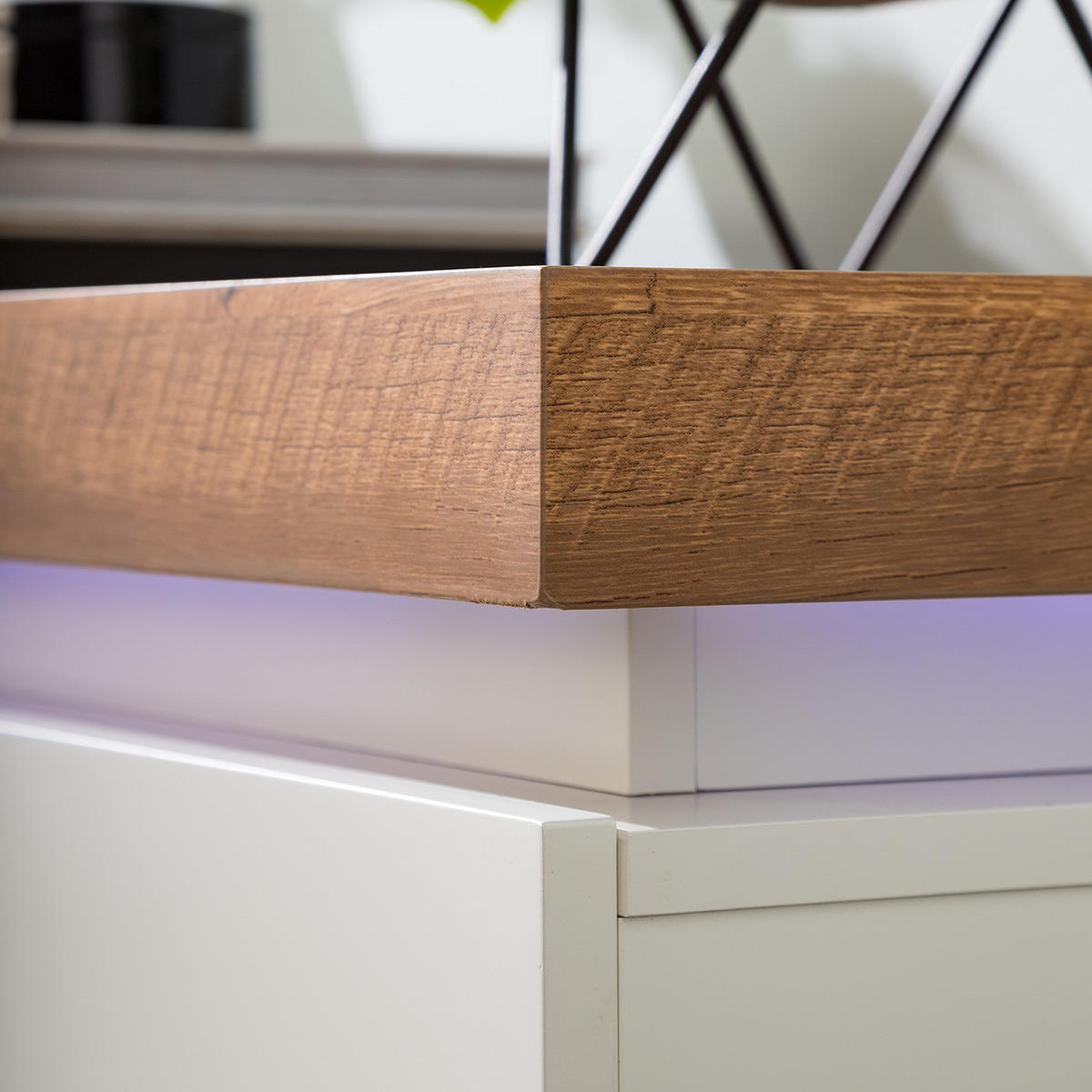 SCHUHKOMMODE - Inkl. Beleuchtung - Eichefarben/Weiß, Holzwerkstoff (91/97/38cm) - home24