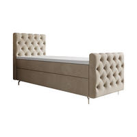 BOXBETT CHESTER PLUS mit Matratze H3, Bonell und Topper 80x200 Monolith 97 Rechts - Dunkelgrau, Textil (80/200cm) - Bedante