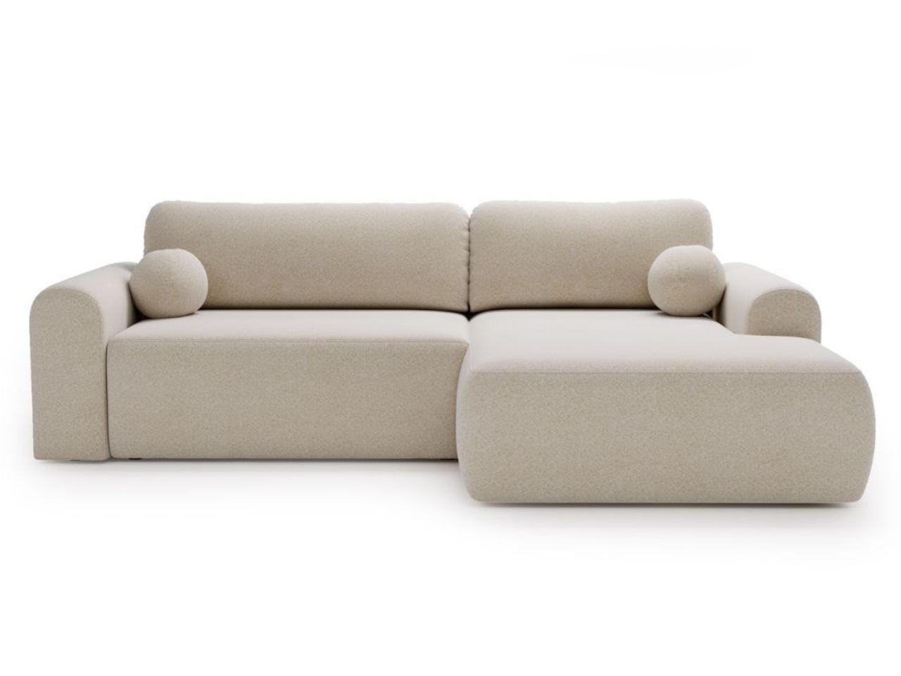ECKSOFA Savana Creme Rechts - Creme, Holz/Textil (177/257cm) - Graingold