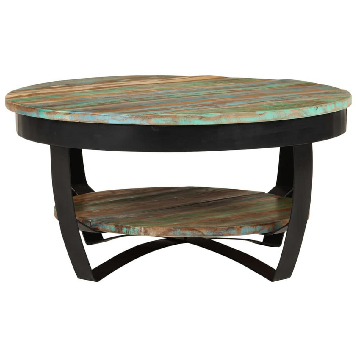 COUCHTISCH mit Ablage Altholz Massiv 65x32 cm - Multicolor, Holzwerkstoff (65/65/32cm) - furnicato
