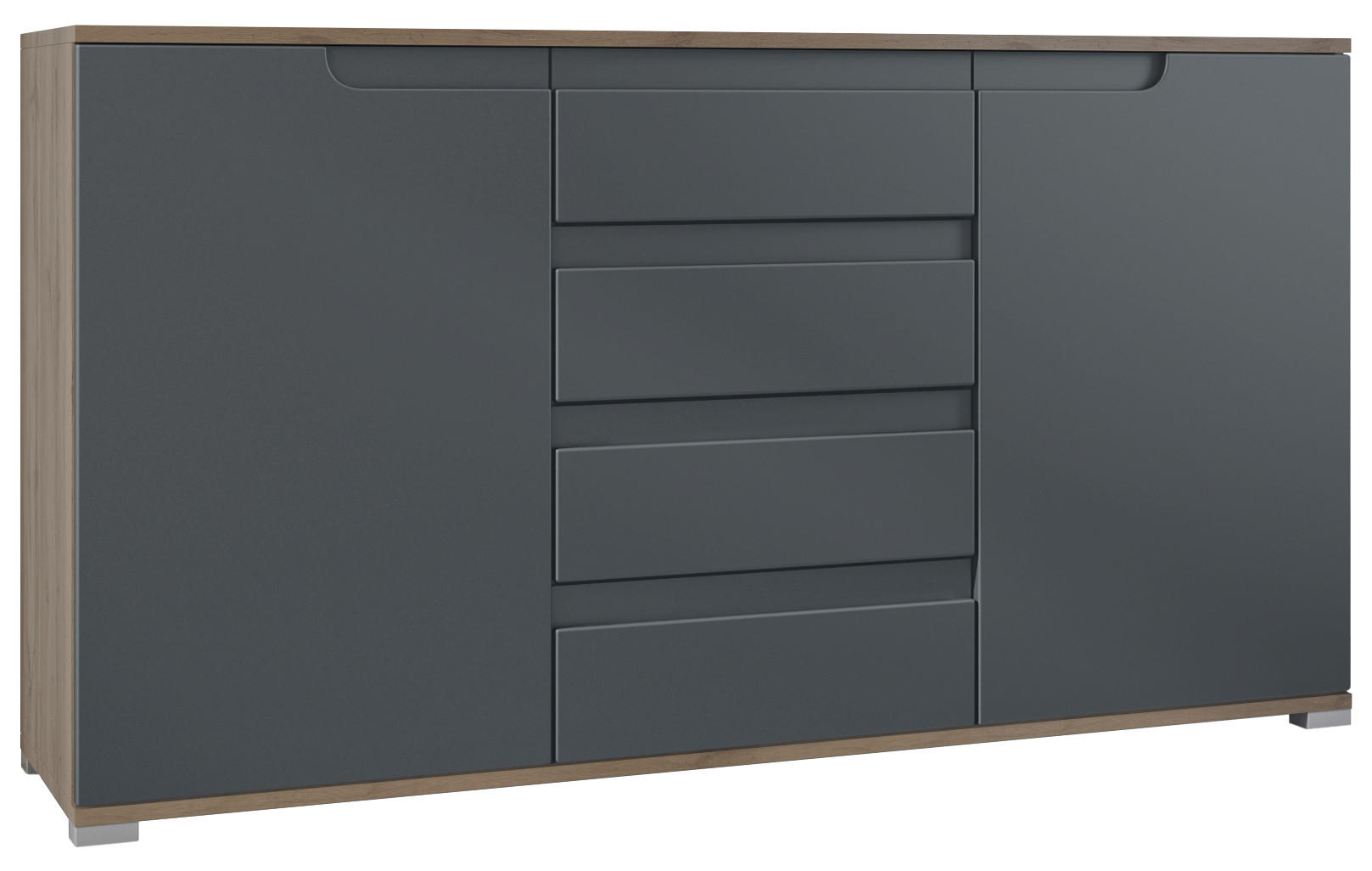 Vladon Sideboard Anthrazit 138.5x75.5x35 cm