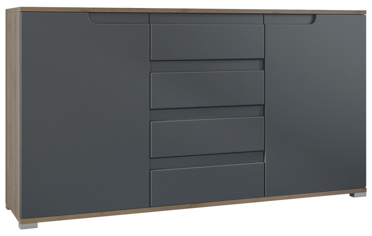 SIDEBOARD Sylt Anthrazit matt - Anthrazit, Holzwerkstoff (138.5/75.5/35cm) - Vladon