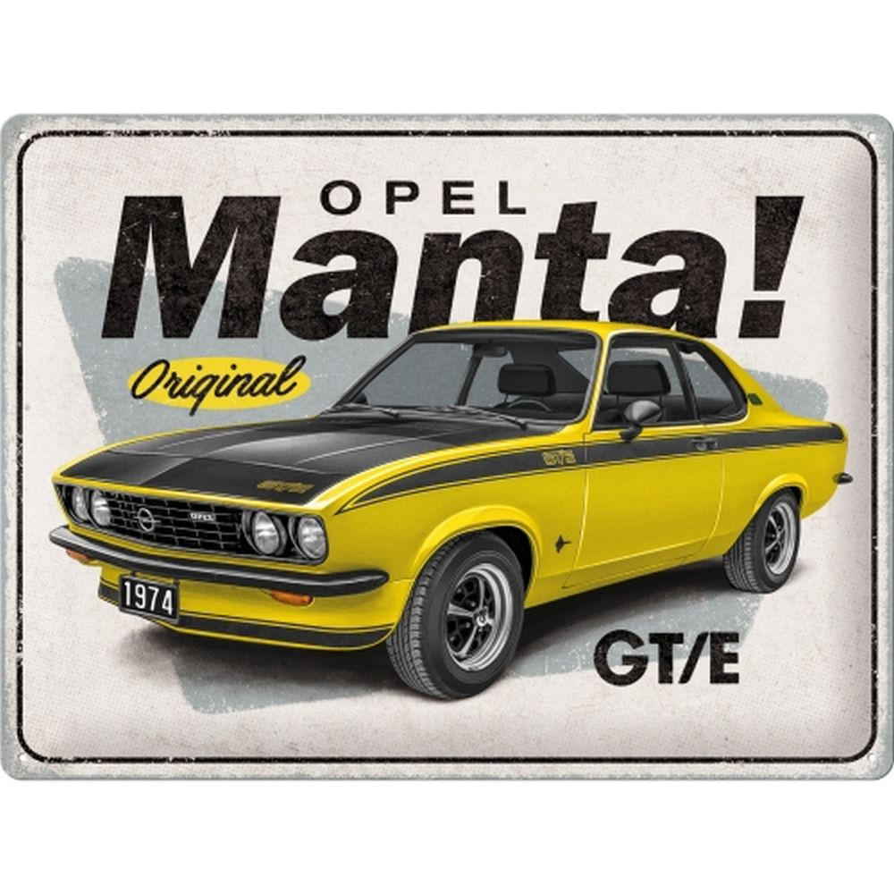 BLECHSCHILD 30/40 cm Opel Manta GT/E - Multicolor, Metall (40/30/0.2cm) - Nostalgic-Art
