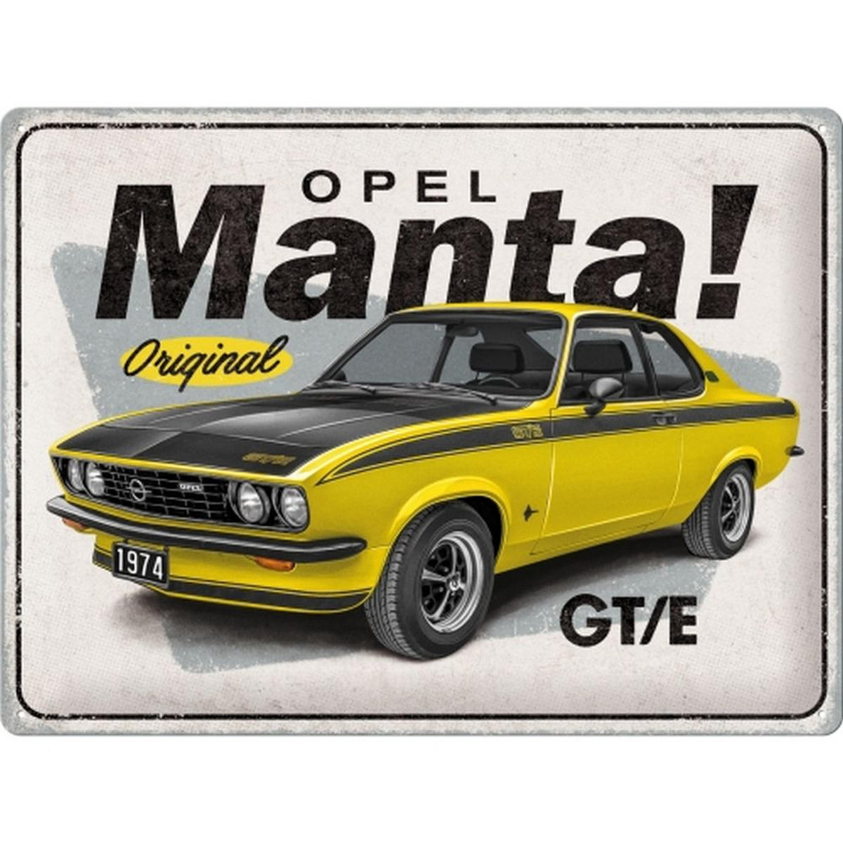 BLECHSCHILD 30/40 cm Opel Manta GT/E - Multicolor, Metall (40/30/0.2cm) - Nostalgic-Art