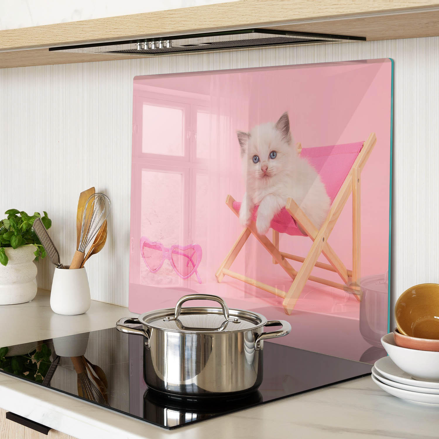 GLASPLATTE 60x52 cm Katzenliege - Pink, Glas (60/52cm) - TULUP