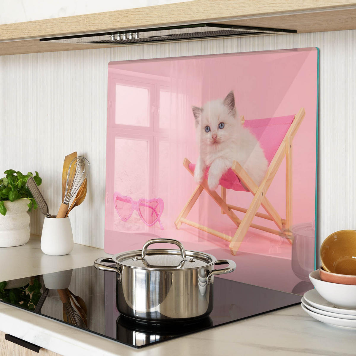 GLASPLATTE 60x52 cm Katzenliege - Pink, Glas (60/52cm) - TULUP