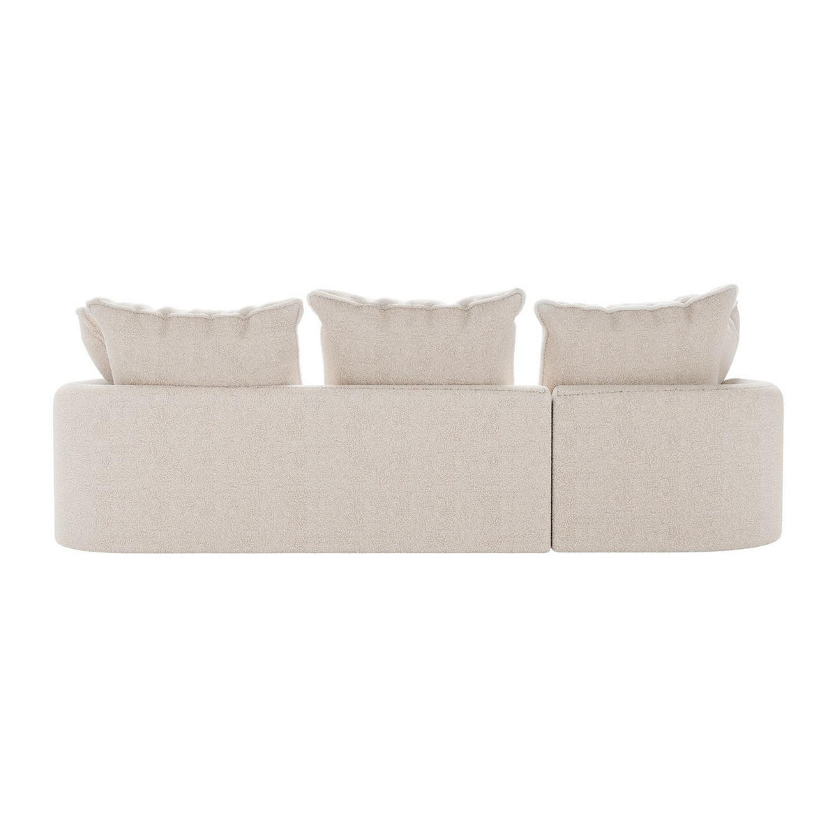 SOFA Tirano Bouclé Creme mit Ottomane links - Creme, Textil (102/300cm) - Juskys
