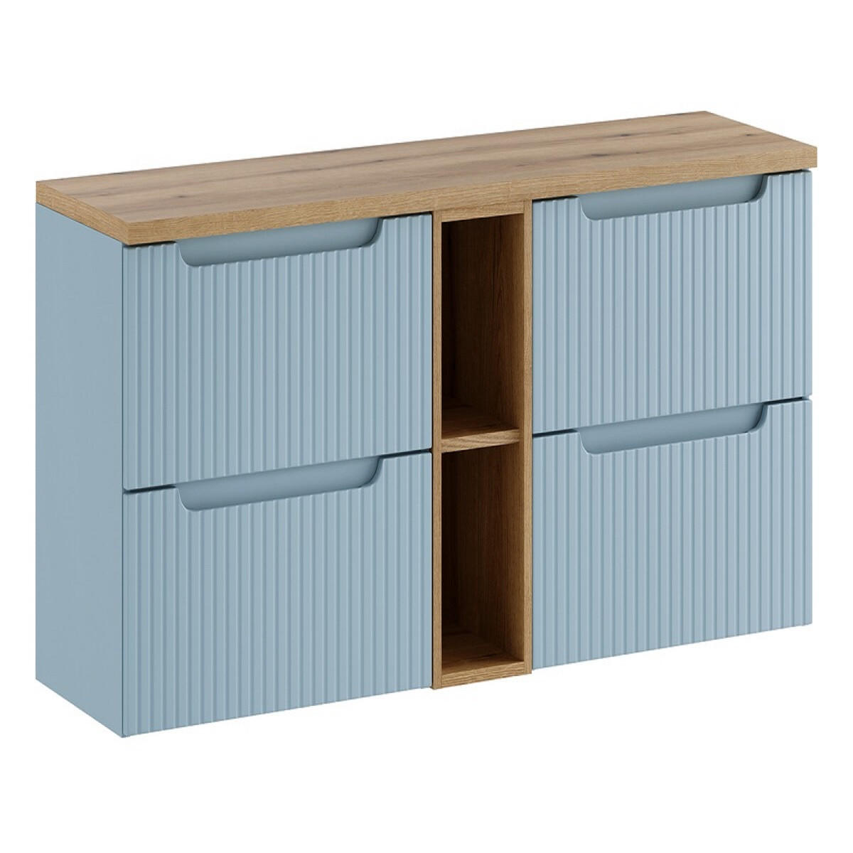 WASCHBECKENUNTERSCHRANK 140 cm 4 Teile - Nova Denim N BM381 in Denim - Dunkelblau, Holz (140/59.5/40cm)