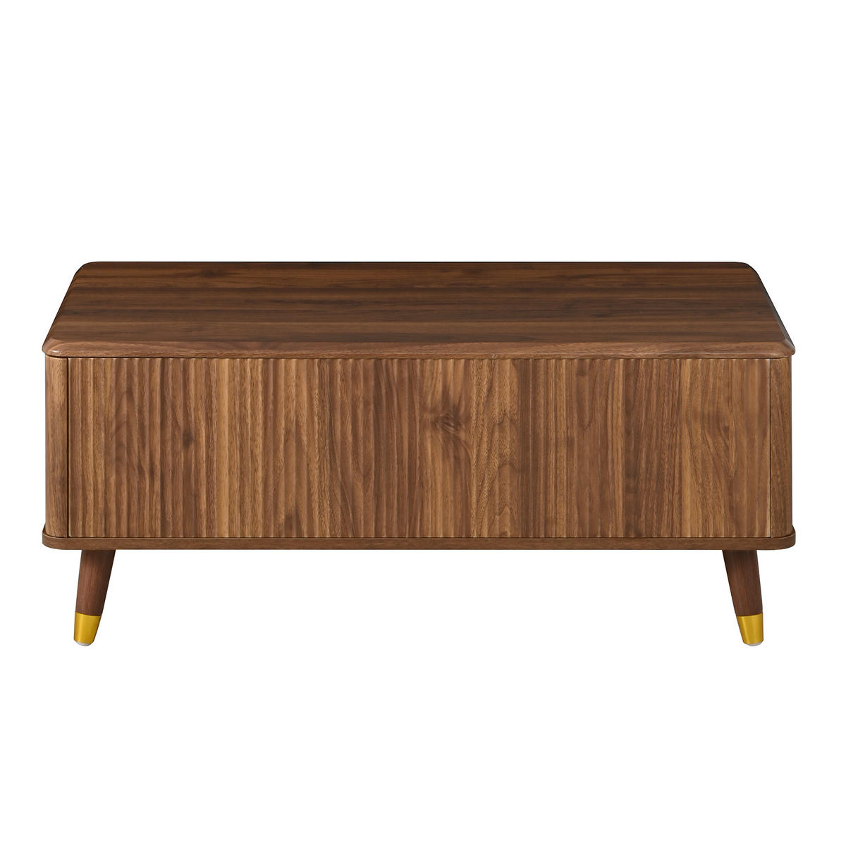 COUCHTISCH holzoptik & 3d-wellen-design mit lift-funktion & verstecktem stauraum - Walnussfarben, Holzwerkstoff (52/97/56.5cm) - Urban Meuble