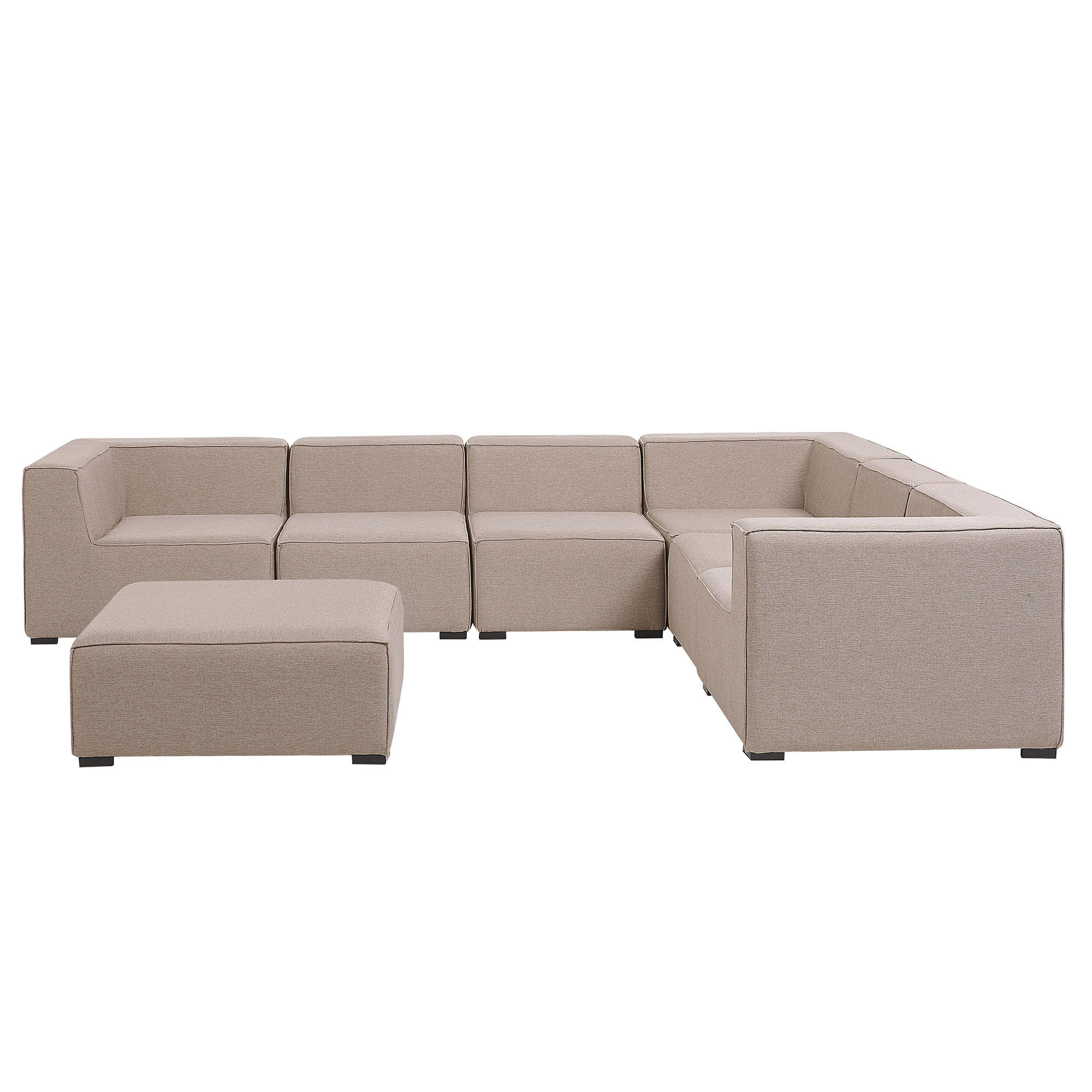LOUNGE SET 7-Sitzer beige rechtsseitig modular Arezzo - Beige, Textil - Beliani