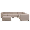 LOUNGE SET 7-Sitzer beige rechtsseitig modular Arezzo - Beige, Textil - Beliani