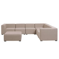 LOUNGE SET 7-Sitzer beige rechtsseitig modular Arezzo - Beige, Textil - Beliani