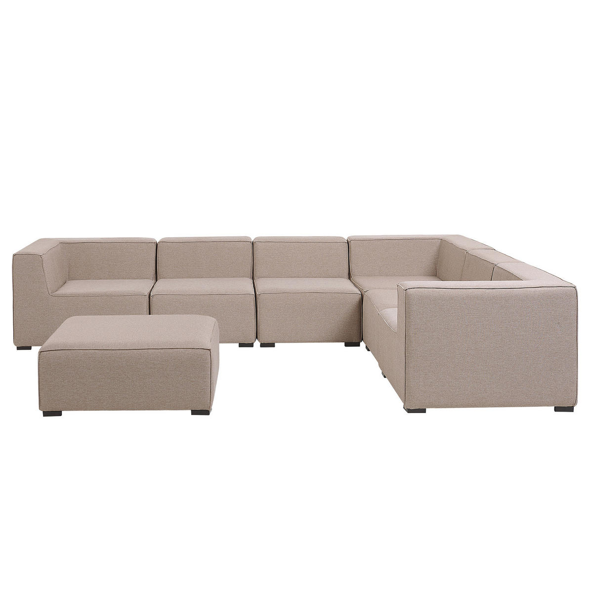 LOUNGE SET 7-Sitzer beige rechtsseitig modular Arezzo - Beige, Textil - Beliani