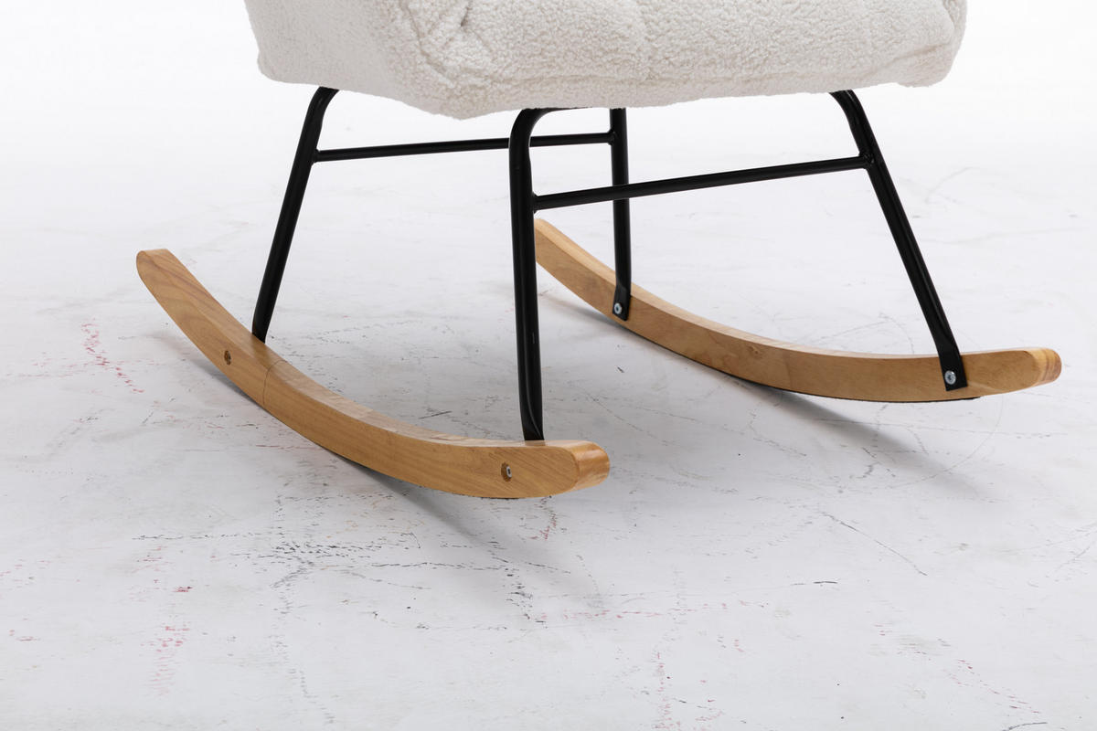 SCHAUKELSESSEL Weiß - Weiß, Holz/Textil (70/95/80cm) - Urban Meuble