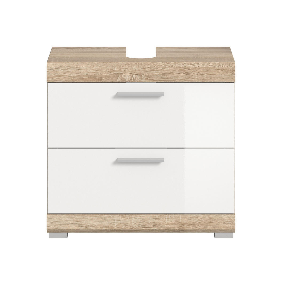 WASCHBECKENUNTERSCHRANK Lambada Bad in Sonoma Eiche hell und weiß HG B/H/T: 60x56x34 cm - Sonoma Eiche, Holz (60/56/37cm)