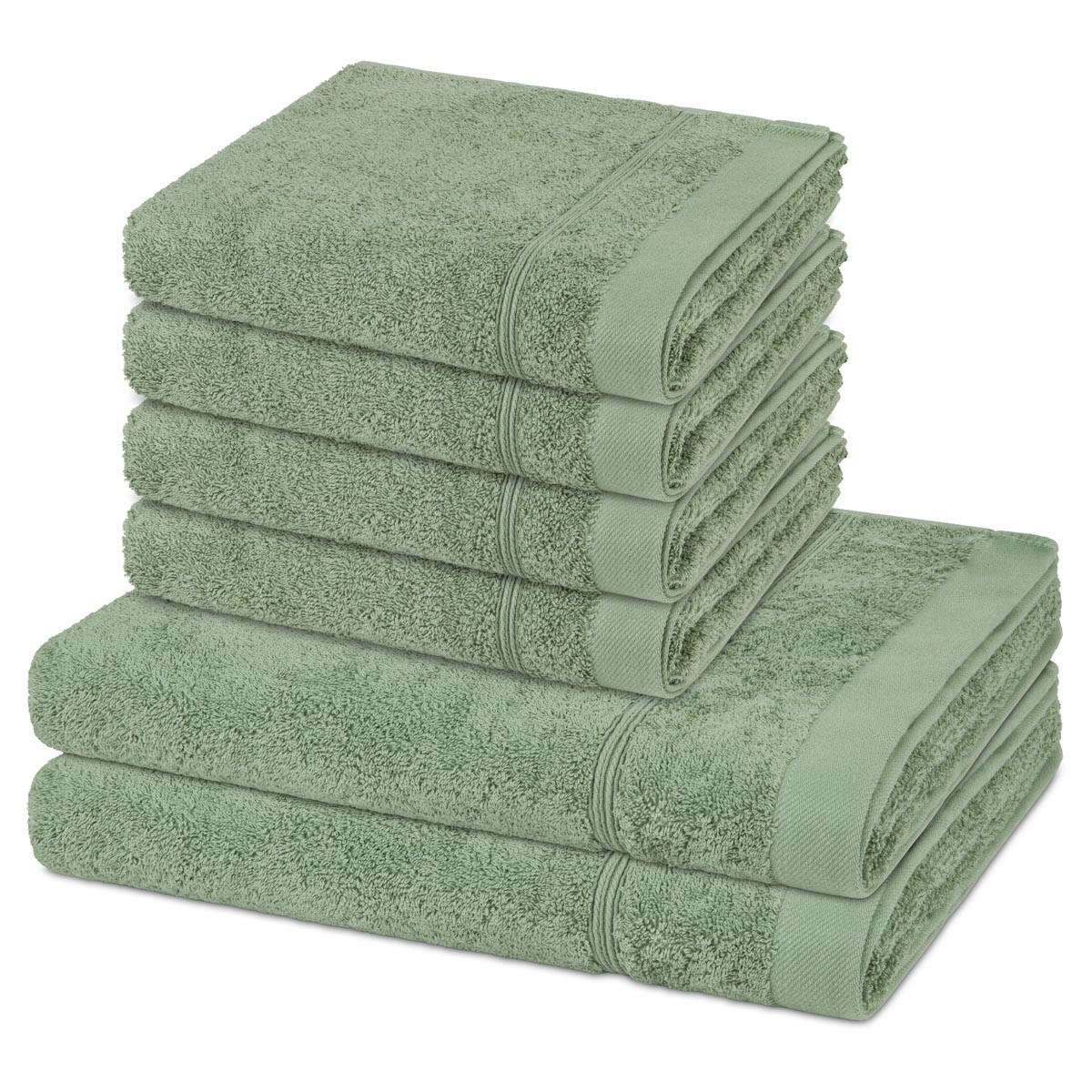 FROTTIERSET Rubin 6-teilig - Grün, Textil (50/100cm) - Ross