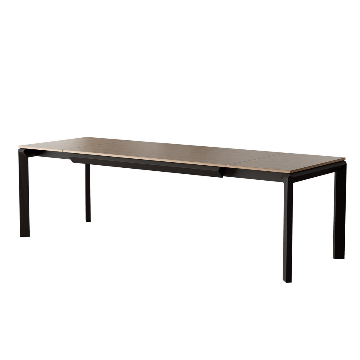 AUSZIEHTISCH FARO 180-270/90/76 cm, Franklin-Nussbaum / Schwarz - Nussbaumfarben/Schwarz, Holzwerkstoff/Metall (90/180/76cm) - Idohome