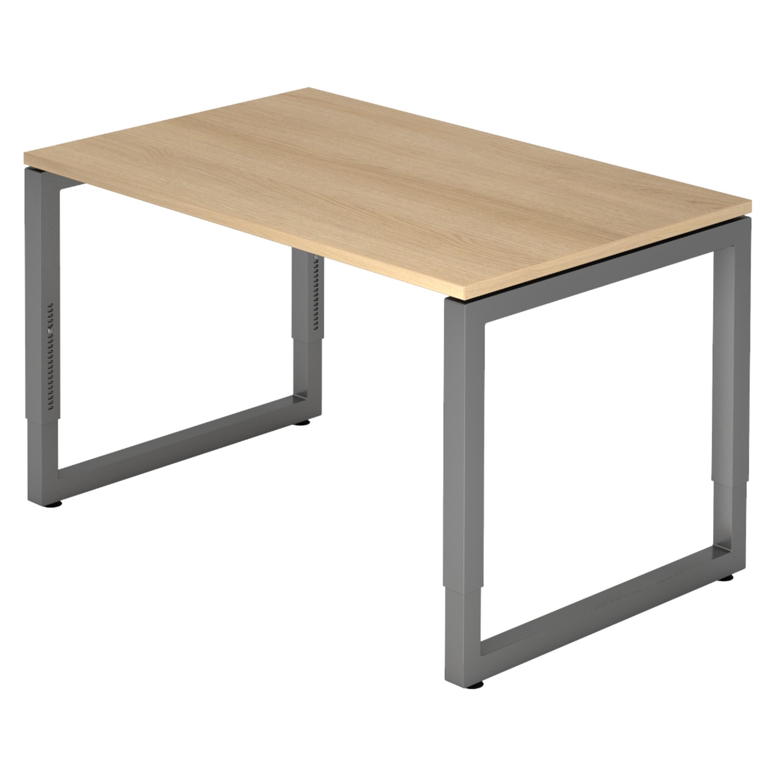 SCHREIBTISCH Serie-R 80/120/74 cm in Eichefarben/Graphitfarben - Eichefarben/Graphitfarben, Holzwerkstoff (80/120/74cm) - bümö