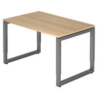SCHREIBTISCH Serie-R 80/120/74 cm in Eichefarben/Graphitfarben - Eichefarben/Graphitfarben, Holzwerkstoff (80/120/74cm) - bümö