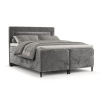 BOXBETT Noble Grau 160/200 cm - Schwarz/Grau, Holz/Holzwerkstoff (160/200cm) - Maison de Reve