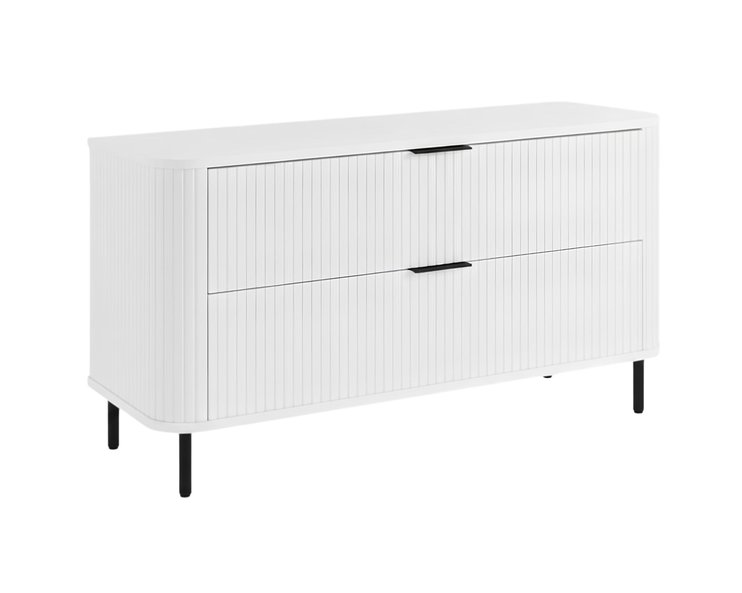 BADEZIMMERSCHRANK : Farbe Weiß, Griff schwarz, Füße schwarz, 120 x 41,5 x 66,7 cm - Schwarz/Weiß, Holzwerkstoff (120/66.7/41.5cm) - 3XE LIVING