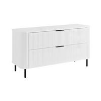 BADEZIMMERSCHRANK : Farbe Weiß, Griff schwarz, Füße schwarz, 120 x 41,5 x 66,7 cm - Schwarz/Weiß, Holzwerkstoff (120/66.7/41.5cm) - 3XE LIVING