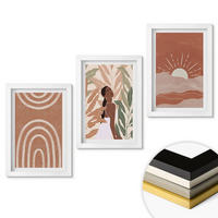 WANDBILDER 3er-Set - 20x30 cm Weißer Rahmen - abstrakte Formen im Boho-Stil - Weiß, Kunststoff (20/30cm) - ArtPrintCave