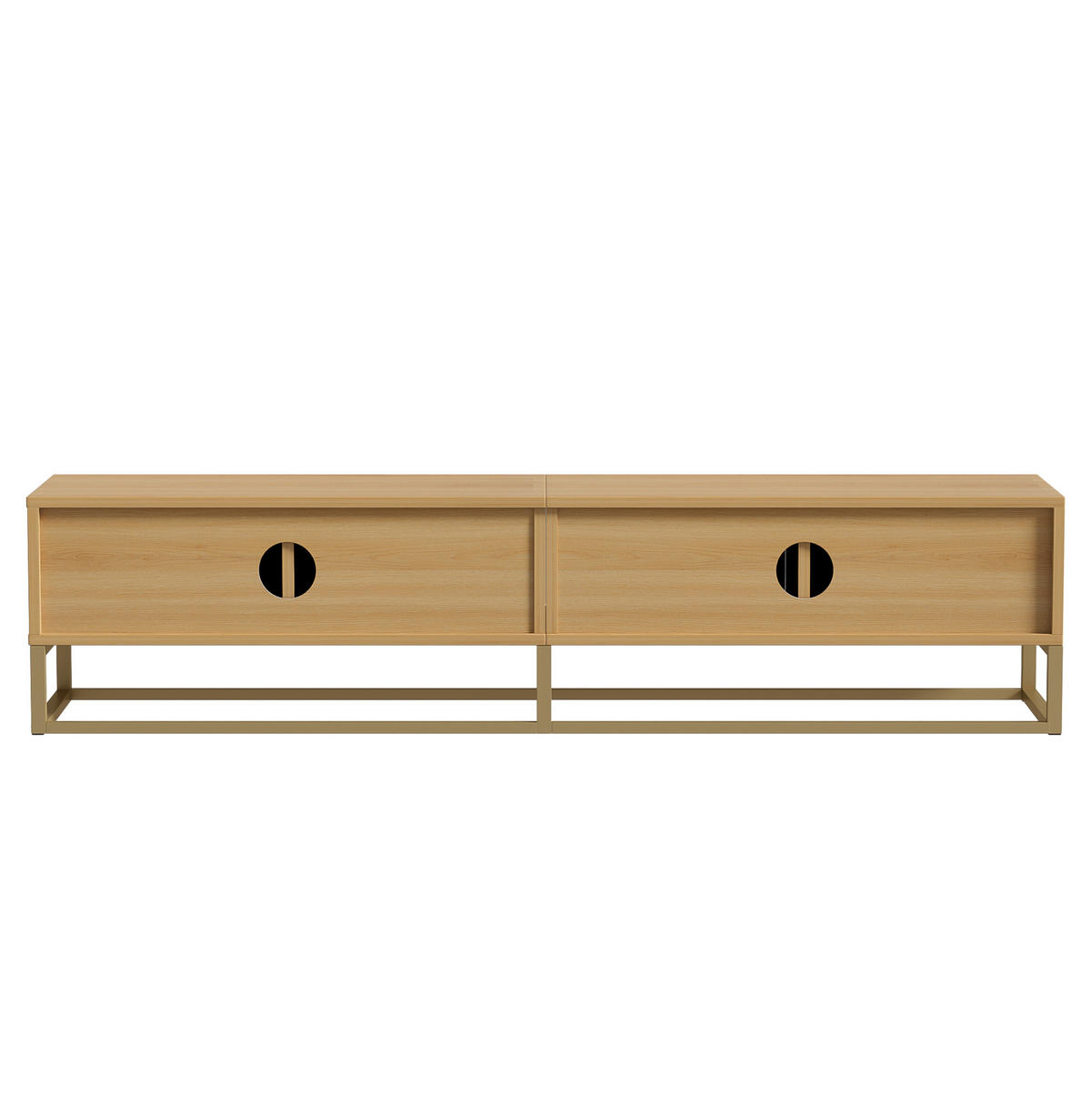LOWBOARD 180/40/40 cm aus MDF und Holzwerkstoff mit Sanftschluss und goldfarbenen Metallakzenten Holzfarben - Braun, Holzwerkstoff (180/40/40cm) - Modenvie