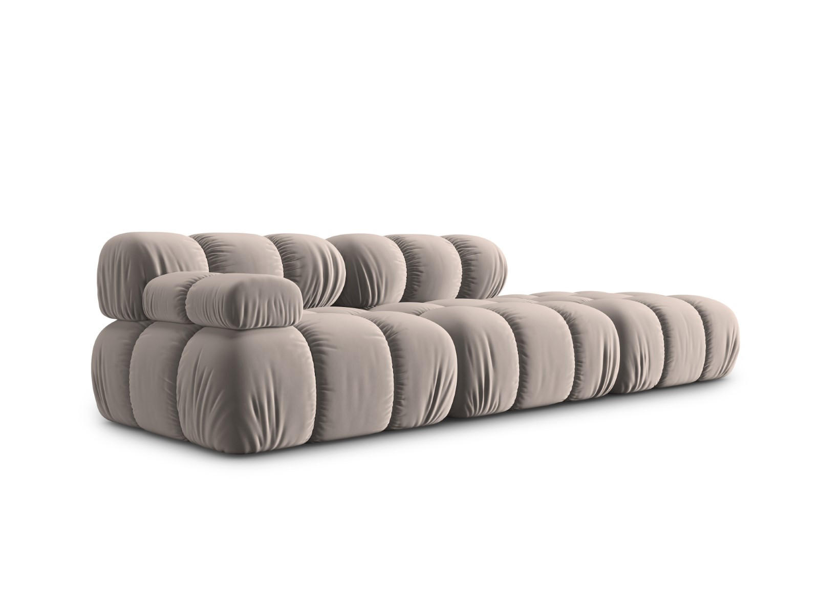 MODULARES-SOFA rechts Bellis aus Samt beige 4 Sitzplätze - Beige, Textil (94/63/282cm) - Micadoni